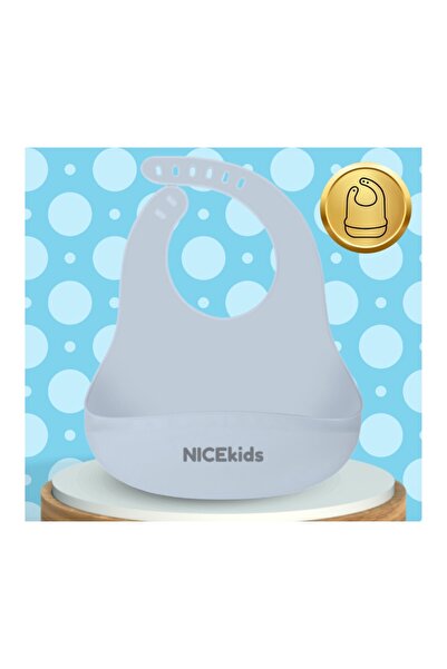 NiceKids Bavetă de silicon pentru bebeluși, pentru hrănire, cu buzunar, imper...