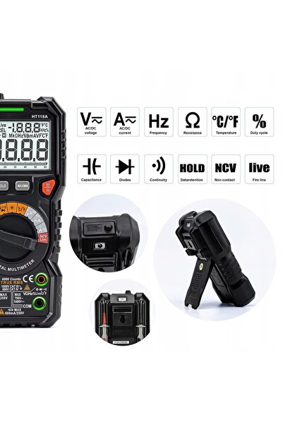 NO BRAND KAIWEETS HT118A Multimetru portabil Voltmetru digital Tester de rezi...