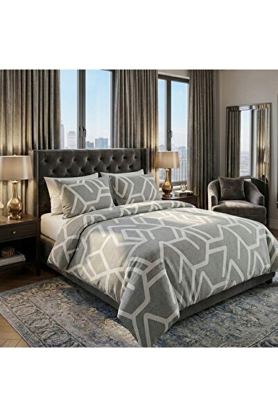 NO BRAND SET DE AȘTERNUTURI 220x200 + 2 FEȚE DE PERNĂ 70x80 BUMBAC SATINAT - ...