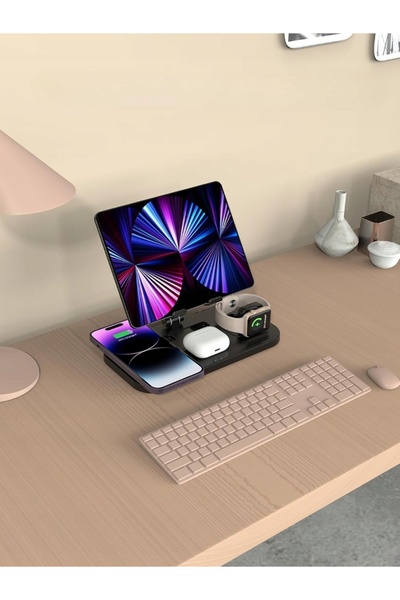 NO BRAND STAȚIE DE ÎNCĂRCARE PENTRU APPLE 4 ÎN 1 ÎNCĂRCĂTOR WIRELESS INDUCTIV...