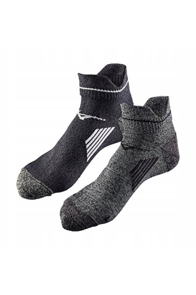 MIZUNO Șosete Active Training Mid 2 perechi negru/gri XL
