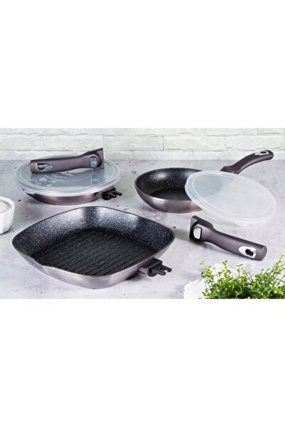 Berlinger Haus Tigaie grill cu mâner detașabil 28CM CARBON PRO EDITION BH-6914