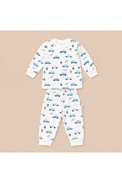 Erkek Bebek Pijama Takımı 2'li Desenli Uzun Kollu 9-36 Ay