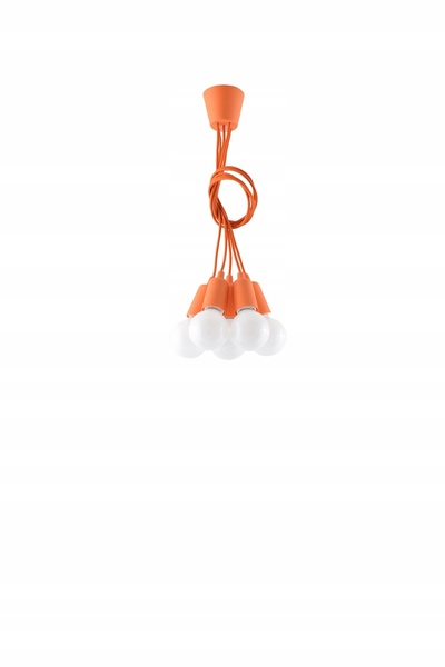 NO BRAND Candelabru Sollux Lighting DIEGO 5 E27, portocaliu, plastic