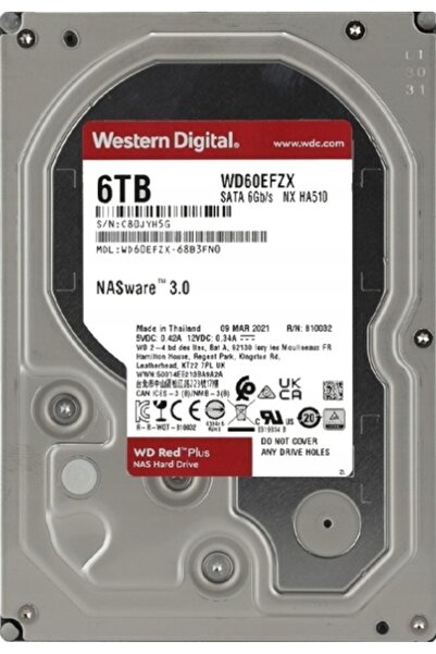 WD RED PLUS 6TB 5.4K 128MB SATA III 3.5'' WD60EFZX NX HA510