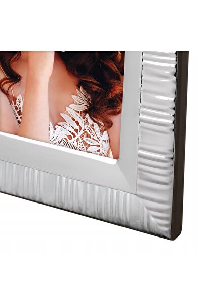 NO BRAND Ramă foto metalică 15x20 argintie elegantă de nuntă pentru cadou