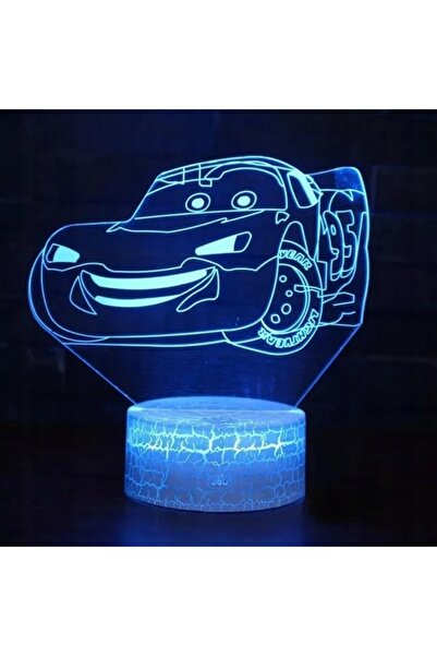 NO BRAND Lampă de veghe LED 3D USB, model Mașină ZYGZAG MCQUEEN, 16 culori + ...