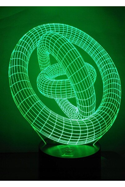 NO BRAND LAMPĂ DE NOAPTE 3D LED INELE RINGS LAMPĂ CU 16 CULORI PREMIUM