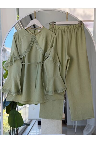 MODA VEDAT Дамски комплект: туника и детайлен панталон -0600