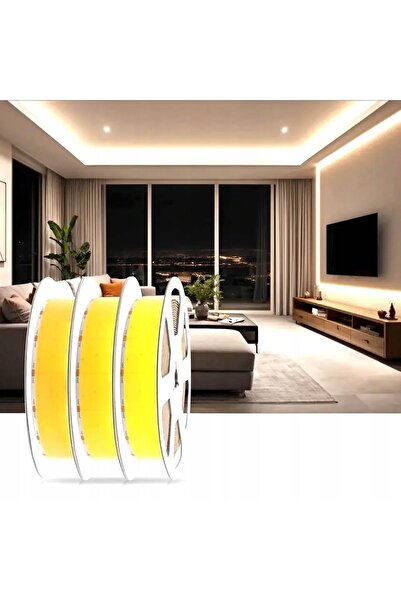 NO BRAND Bandă LED COB 24V NEON 8000 DIODES 30MM ROLĂ 5M CALITATE 6000K ALB RECE