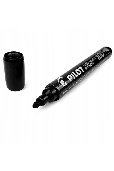 NO BRAND Marker permanent NEGRU pilot, SCA 100, vârf rotund de 4.5mm x 24 BUC
