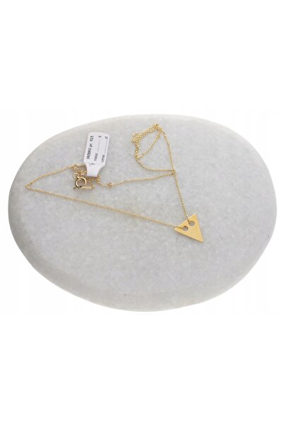 NO BRAND Colier auriu triunghi triskelion, stil celebritate, placat cu argint...