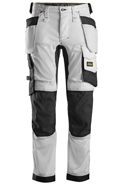 NO BRAND Pantaloni de lucru Snickers din bumbac elastic, albi, lungi, 50