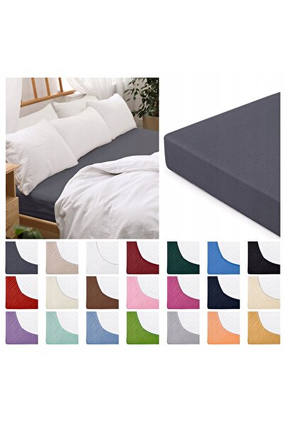 NO BRAND Cearșaf de pat din bumbac 180x200 cu elastic, jerseu moale - CULOARE...