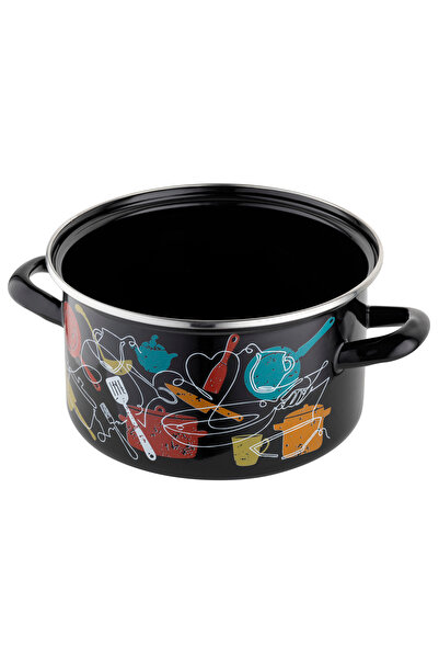 NO BRAND Oală emailată Pleszew Malena 20cm 3.7L Multicoloră Inducție