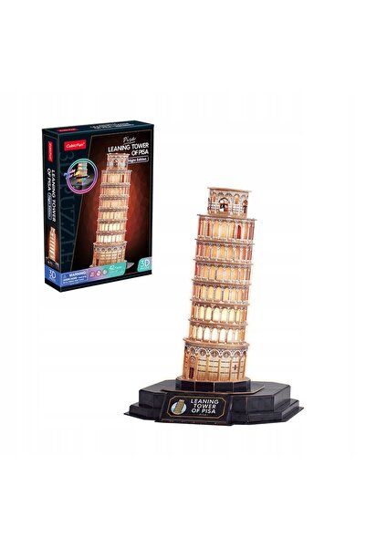 NO BRAND CUBIC FUN Puzzle 3D LUMINI LED Turnul înclinat din Pisa, versiunea d...