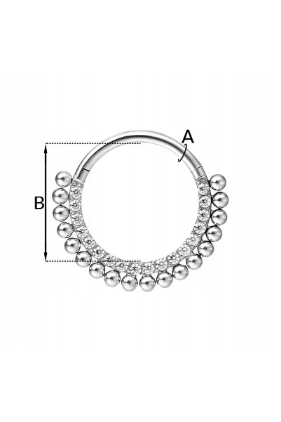 NO BRAND PIERCING Cercel tip inel clicker cu Zirconia pentru lobul urechi, se...