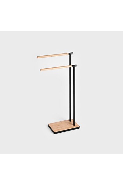 NO BRAND Suport pentru prosoape FRAZ, negru, 39x18x78 cm, HOMLA