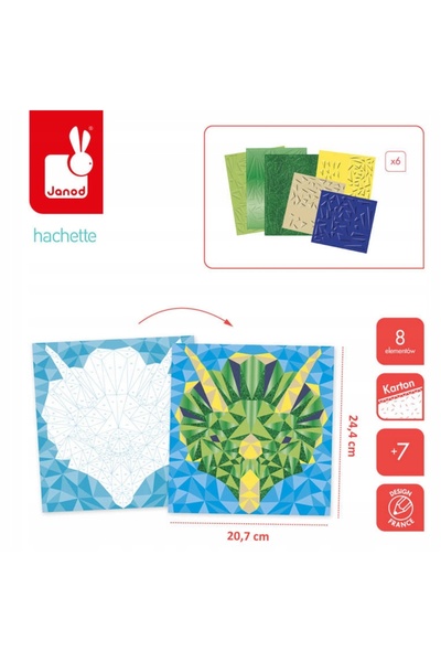 NO BRAND Janod: Set de artă Mozaic Dinozauri Misterix