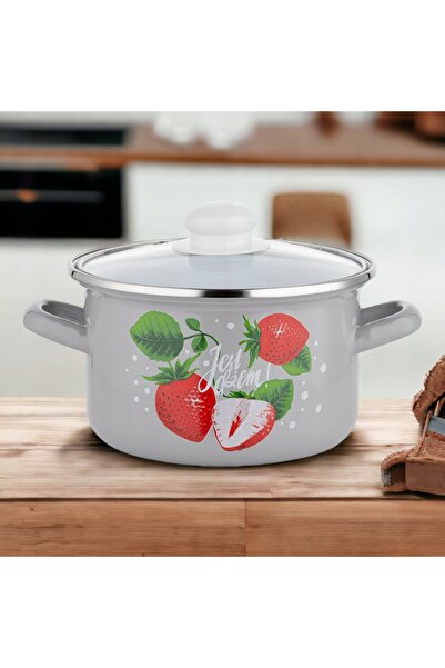 NO BRAND Oală emailată „Emalia Pleszew” pentru gem, 18 cm, 3 L, compatibilă c...