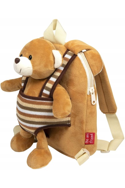 Perletti Rucsac de grădiniță cu ursuleț mascotă și jucării detașabile