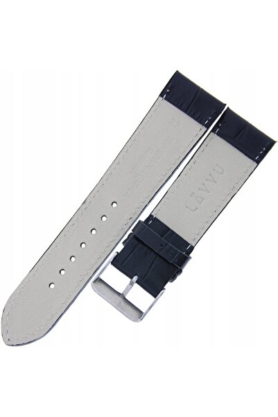 NO BRAND LAVVU Croco LSJUB22 - 22 mm - Negru - Curea de ceas din piele