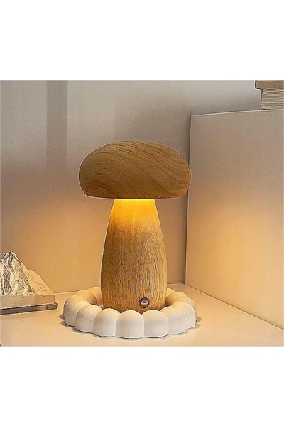 NO BRAND Lampă de veghe GRZYBEK Art Deco lemn deschis MTWTHN