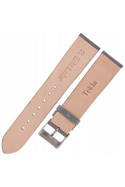 NO BRAND TEKLA G6B - 20mm - Neted - GRI - Curea de ceas din piele
