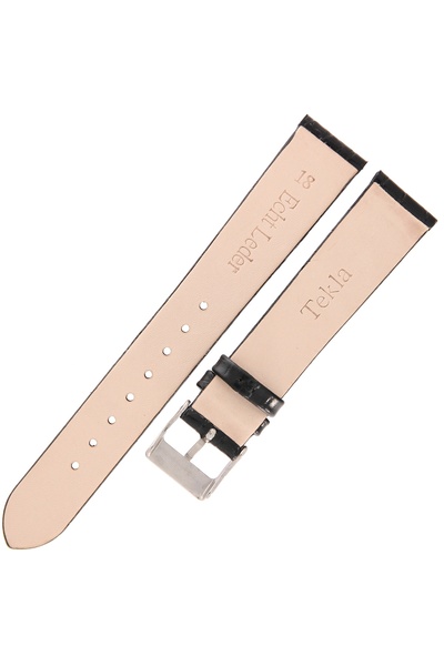 NO BRAND TEKLA K1 - 18mm - Piele de aligator - NEGRU - Curea de ceas din piele
