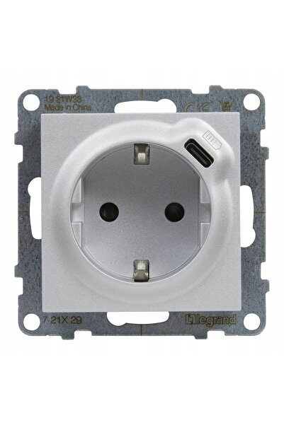 Legrand Suno ALUMINIUM Priză de alimentare + USB-C 721329