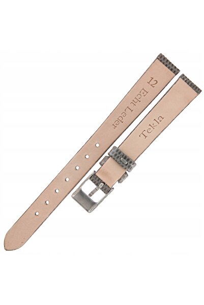 NO BRAND TEKLA J6 - 12mm - Lizard - GRI - Curea de ceas din piele