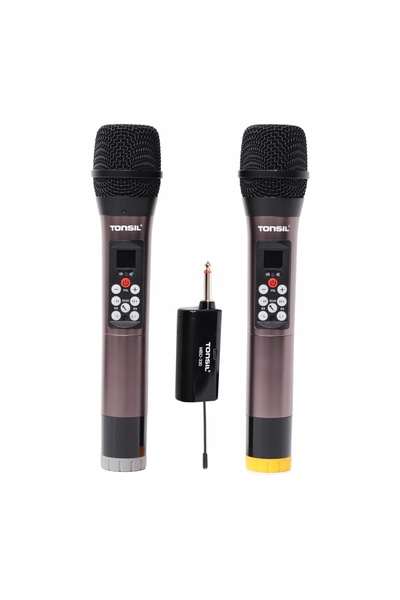 NO BRAND SISTEM WIRELESS UHF REÎNCĂRCABIL 2x MICROFON + RECEPTOR TONSIL MBD 330