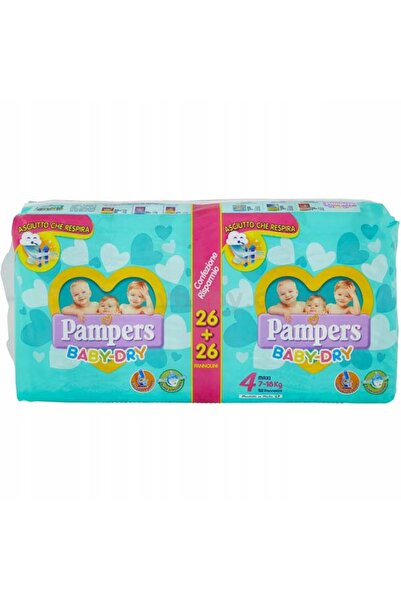 Pampers Scutece Baby-dry mărimea 4 MAXI (7-18kg) 52 bucăți.