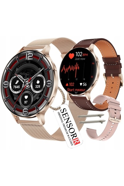NO BRAND Ceas de damă Sensorr, smartwatch auriu pentru femei cu brățară