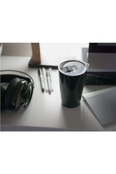 NO BRAND Cană termică cu capac Miir 350 ml Pahar termoizolant clasic email negru