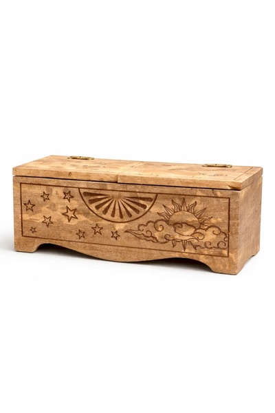 Ancient wisdom Cutie retractabilă sculptată Soare și Lună