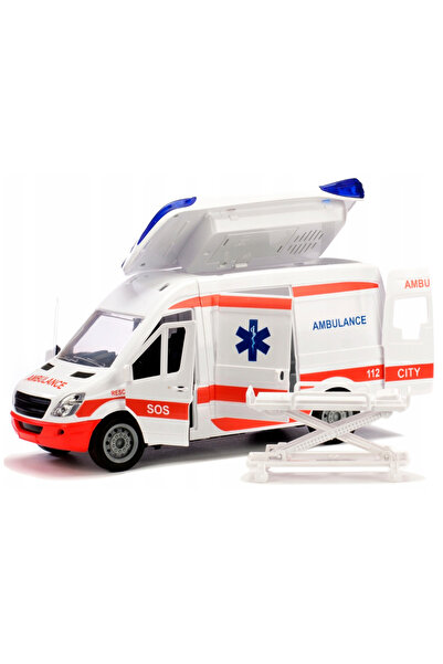 NO BRAND Ambulanță de joacă pentru copii, cu motor, targă, lumini și sunete