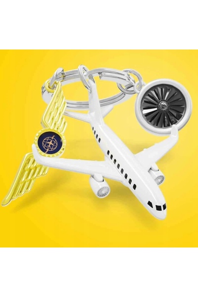 NO BRAND Metalmorphose - Avion de pasageri pentru pilot, breloc pentru geantă