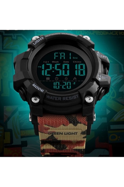 Skmei Ceas militar negru pentru bărbați S-SHOCK LED