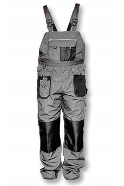Stalco Pantaloni de lucru cu bretele pentru grădinărit, gri, M