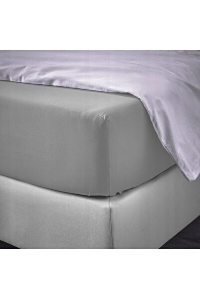 NO BRAND Cearșaf de pat din jerseu cu elastic 200x220 cm bumbac culoare gri d...
