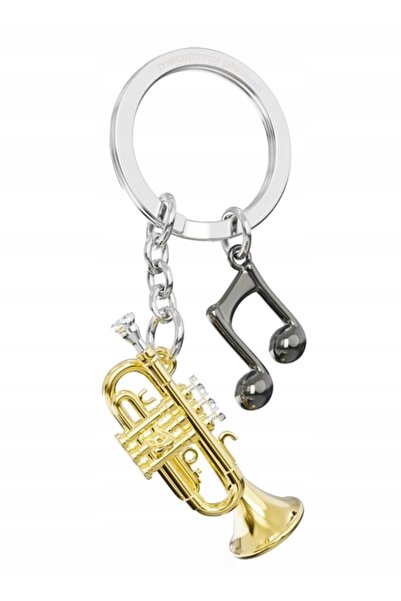 NO BRAND Breloc pentru chei Metalmorphose – trompetă cu notă muzicală