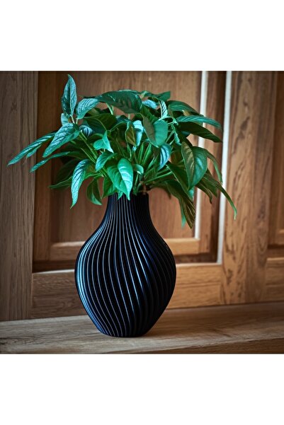 NO BRAND Jardinieră decorativă neagră modernă, design stil loft, 3D
