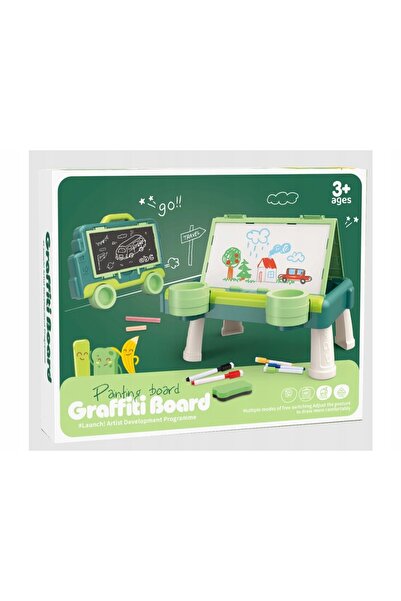 DK Masă tablă multifuncțională educativă 2-în-1, cu două fețe, ștersabilă