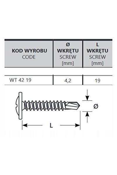 NO BRAND Șuruburi cu cap bombat pentru tablă. Șurub pentru tablă 4.2 x 19