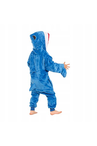NO BRAND Pijamale pentru copii Costum Kigurumi salopetă Rechin Albastru 105-115