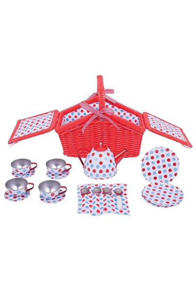 NO BRAND BIGJIGS BJ630 SET DE PICNIC ÎN COȘ ROȘU