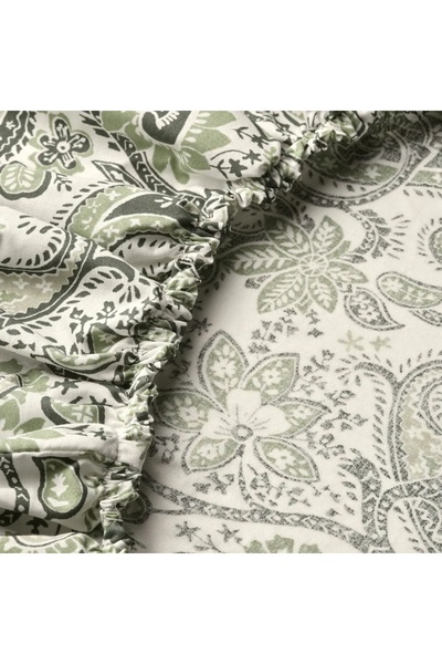 NO BRAND Cearșaf cu elastic IKEA RODGERSIA, verde/alb, 160x200 cm