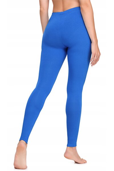 NO BRAND Colanți de damă, pantaloni lungi, din bumbac LA40-133 Cobalt 4XL