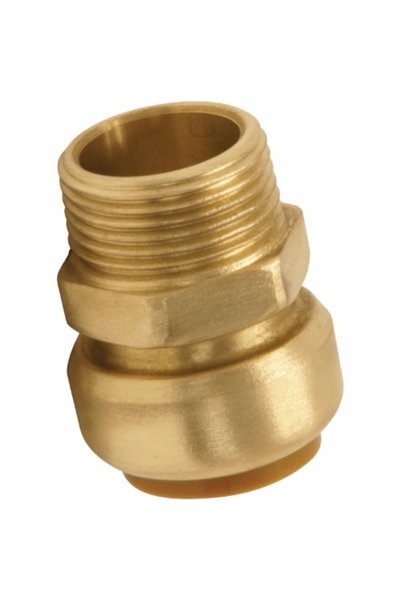 TECTITE Conector drept push-fit GZ din alamă, 28 x 1 inch, pentru țeavă.